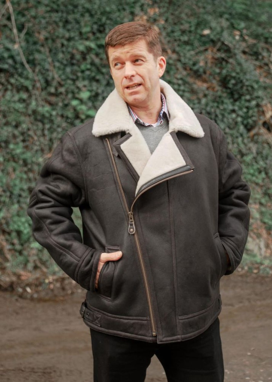 Lambland Coats, Jackets & Jumpers | Men'S Aviator Finished Sheepskin Flying Jacket