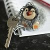 Lambland Keyrings & Gift Ideas | A Pair Of Hand Crafted Fluffy Pom Pom Penguin Keyrings