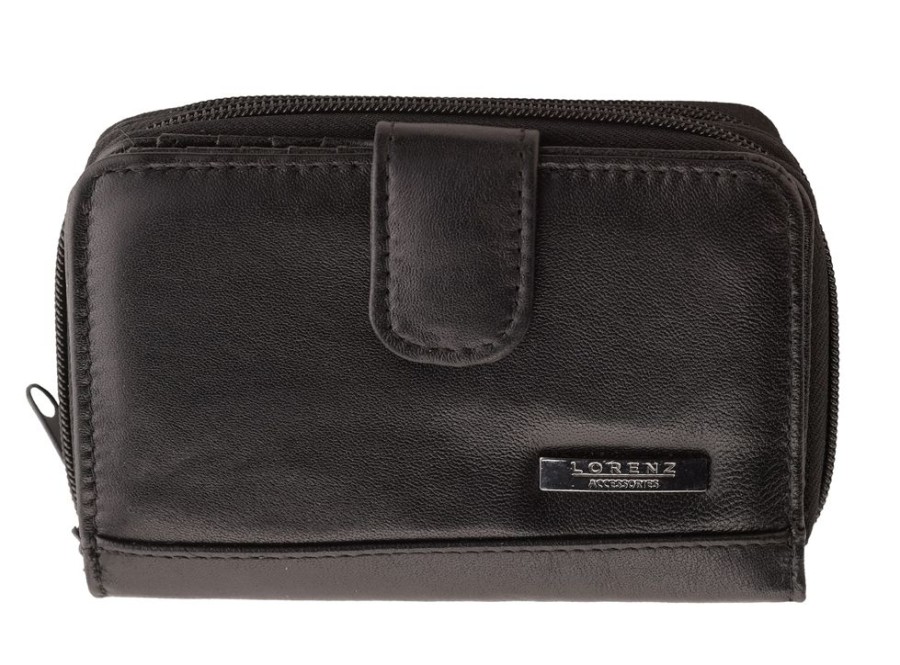 Lorenz Purses | Soft Nappa Leather Double Zip Round Wallet