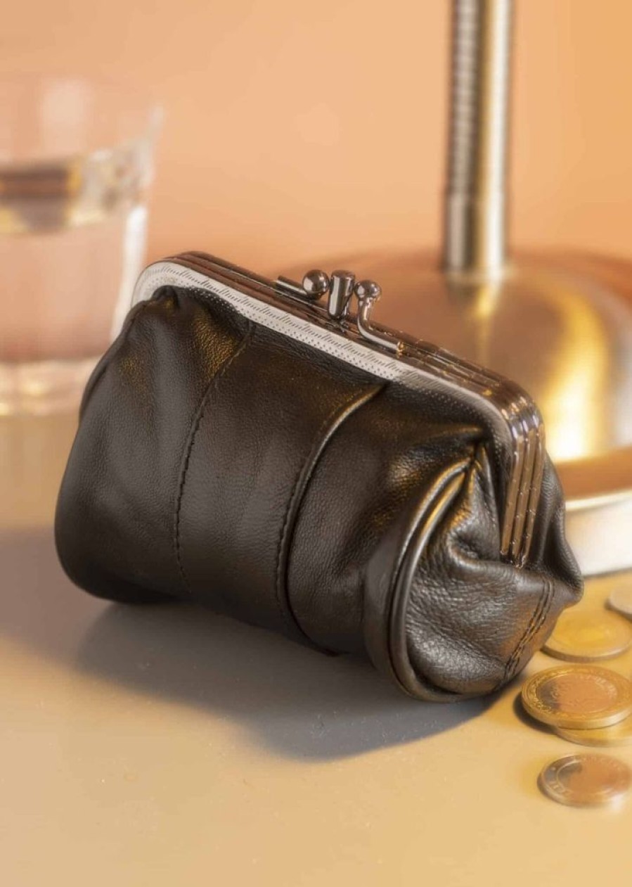 Lorenz Purses | Dual Twist Top Soft Leather Coin Purse