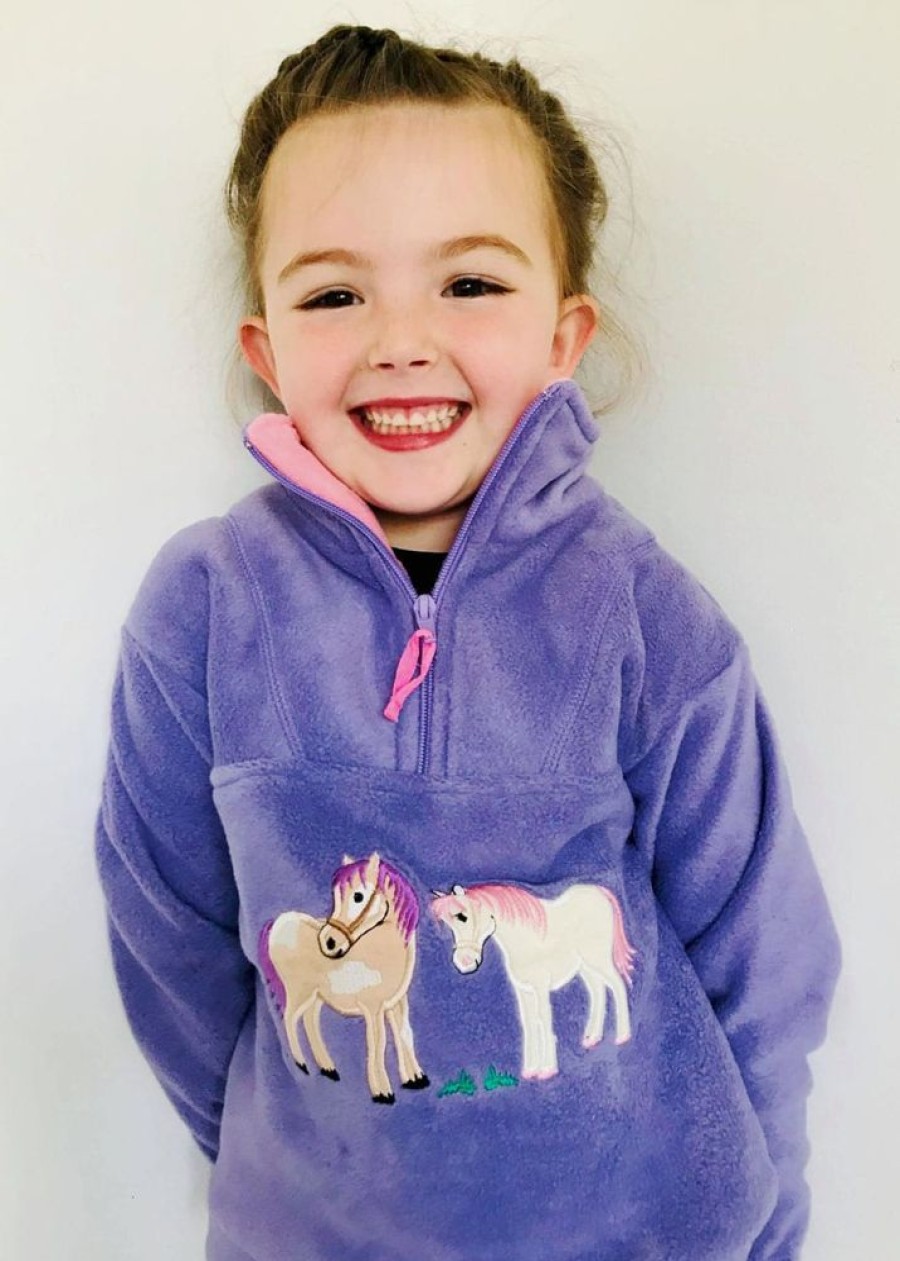 Lambland Kids Fleeces & Bodywarmers | Kids' Horse Lilac Fleece Sweater