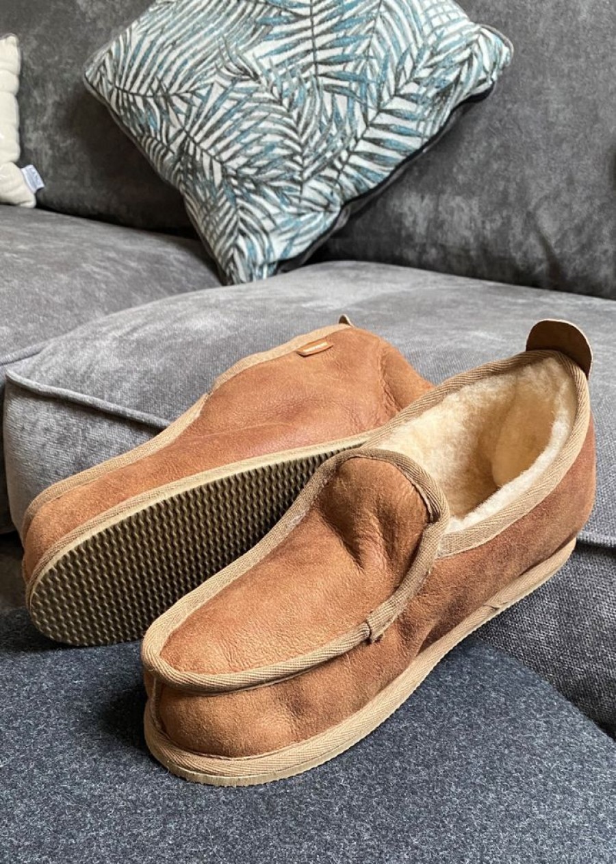 Shepherd Men'S Sheepskin Slippers | Men'S Sheepskin Slipper Boots With Sole