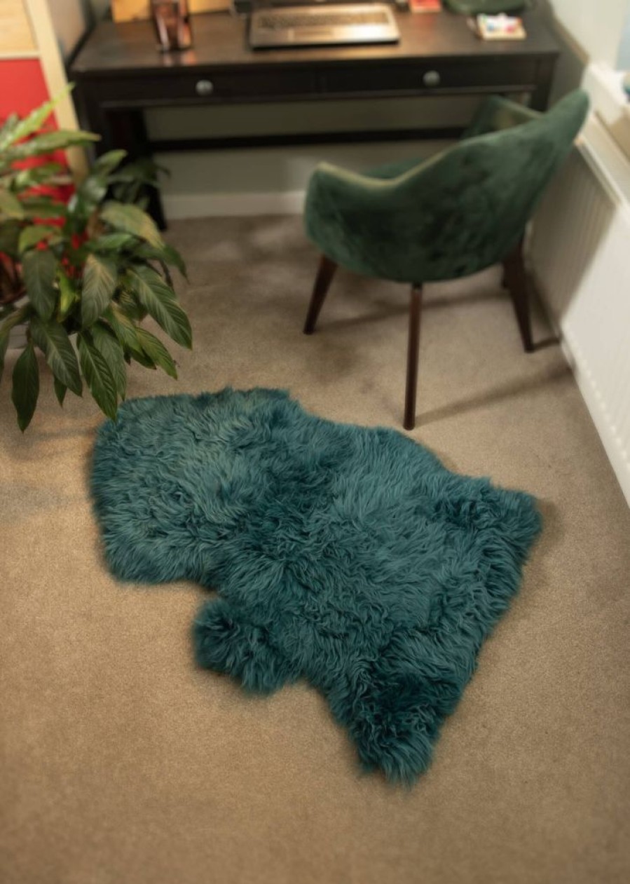 Lambland British Sheepskins | British Premium Teal Sheepskin Rug