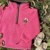 Lambland Kids Fleeces & Bodywarmers | Children'S Quarter Zip Berber Fleece With Pony Embroidery