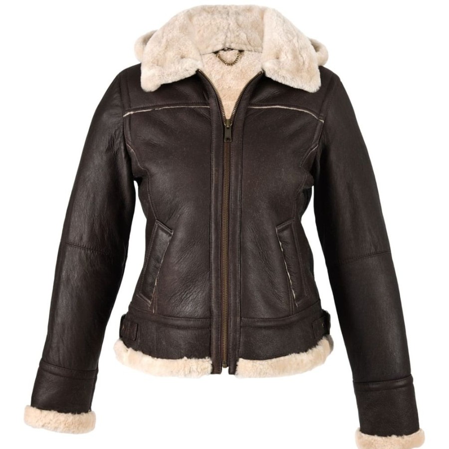 Lambland Coats, Jackets & Jumpers | Ladies Leather And Sheepskin Aviator Jacket