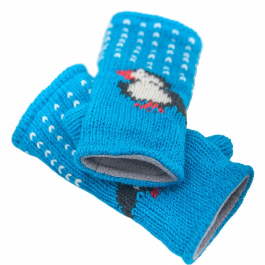 From The Source Gloves & Mittens | Hand Knitted Woolen Puffin Handwarmers