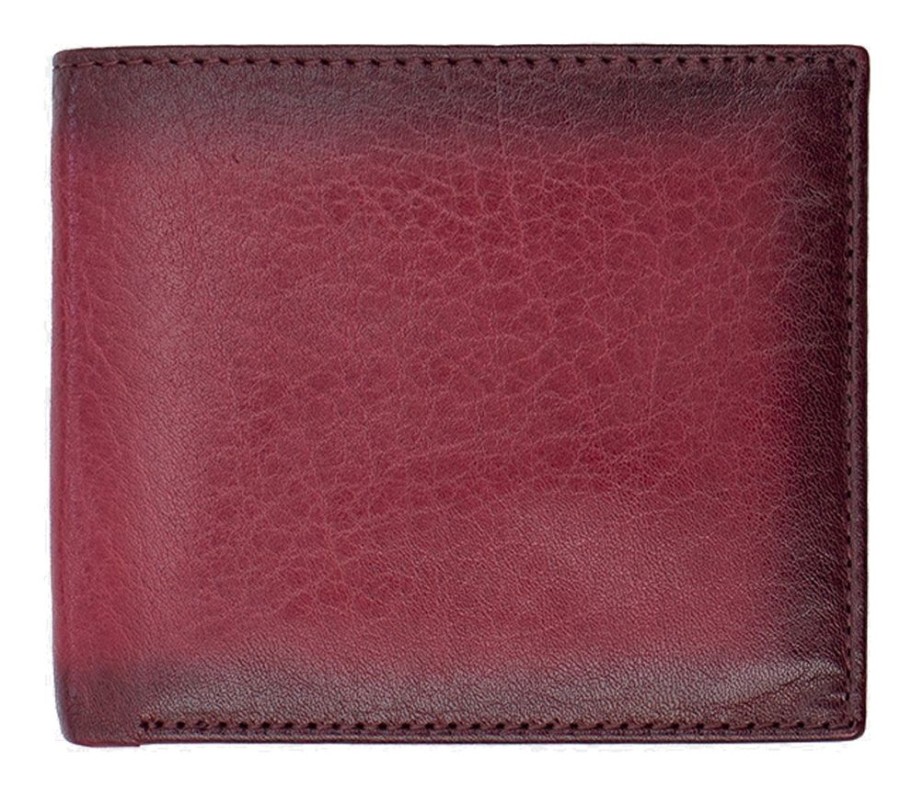 Primehide Wallets | Premium Burnished Leather Burgundy Fold Up Wallet