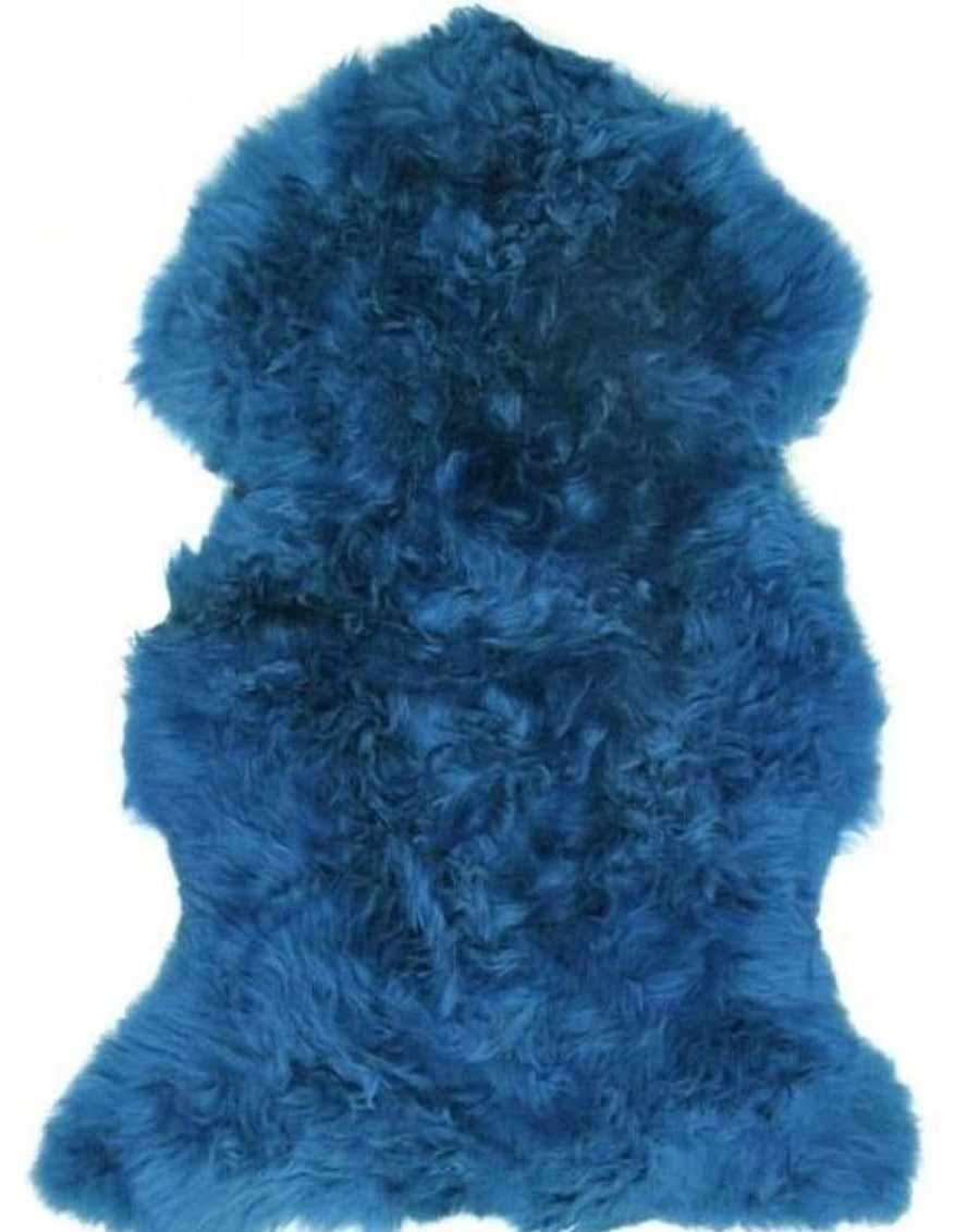 Lambland British Sheepskins | British Premium Cornflower Blue Sheepskin Rug