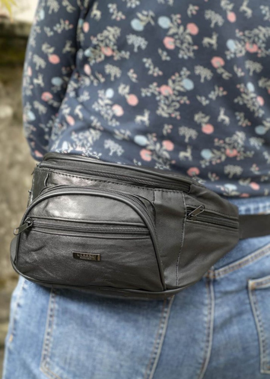 Lorenz Bum Bags & Fanny Packs | Soft Leather Multi Zip Bum Bag