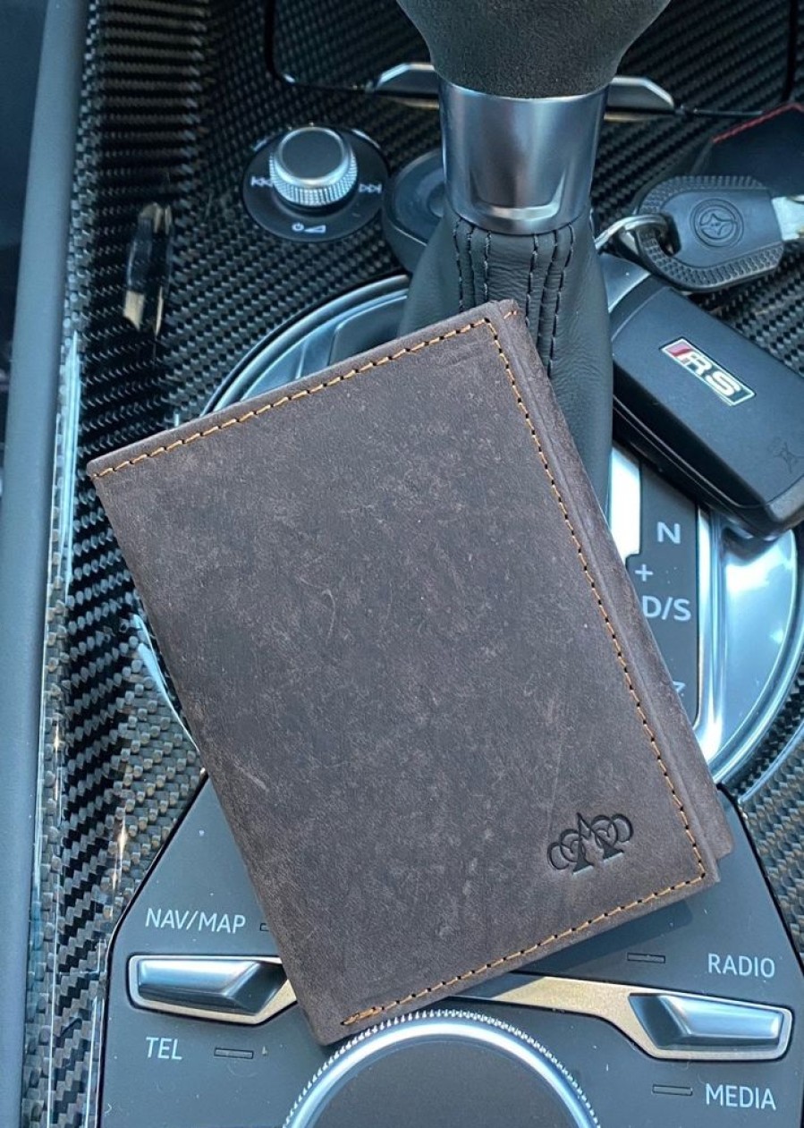 Arnicus Leather Wallets | Men'S Small Distressed Leather Tri-Fold Wallet