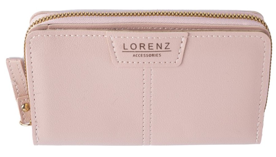 Lorenz Purses | Faux Leather Zip Around Wallet With Magnetic Note Section