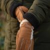 Lambland Gloves & Mittens | Ladies Sheepskin Gloves With Buckle Feature And Wool Out Trim