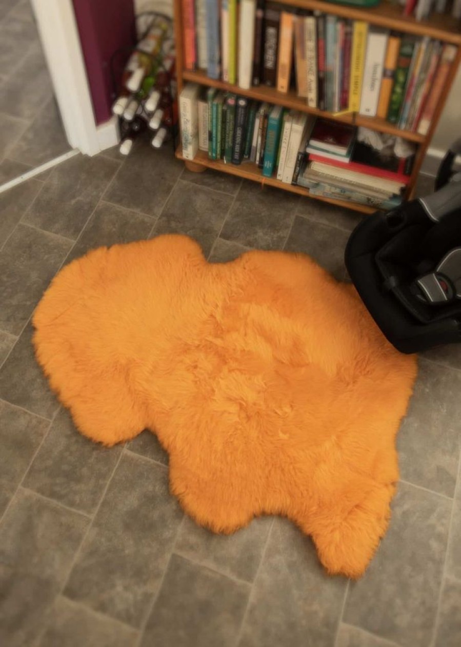 Lambland British Sheepskins | British Premium Orange Sheepskin Rug