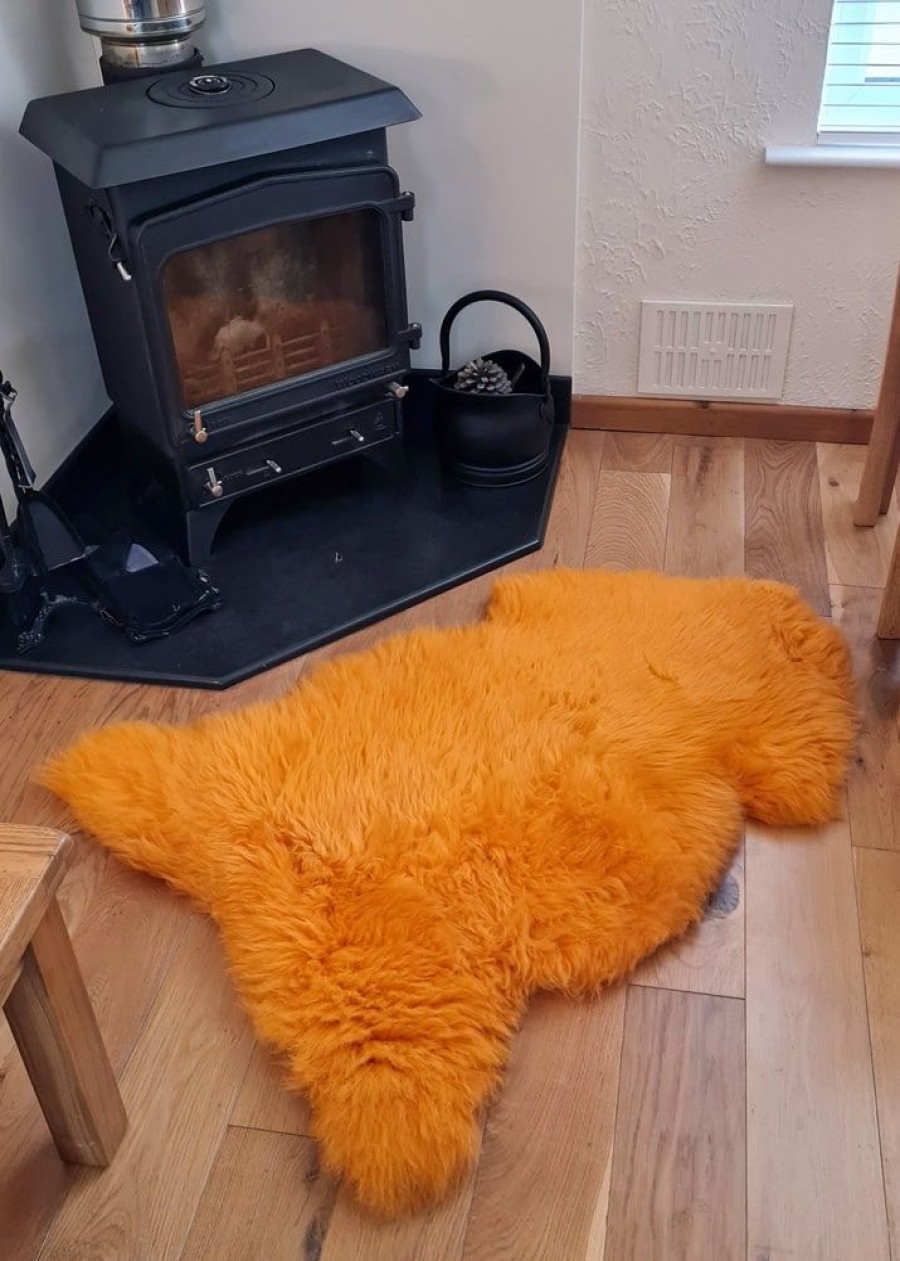 Lambland British Sheepskins | British Premium Orange Sheepskin Rug