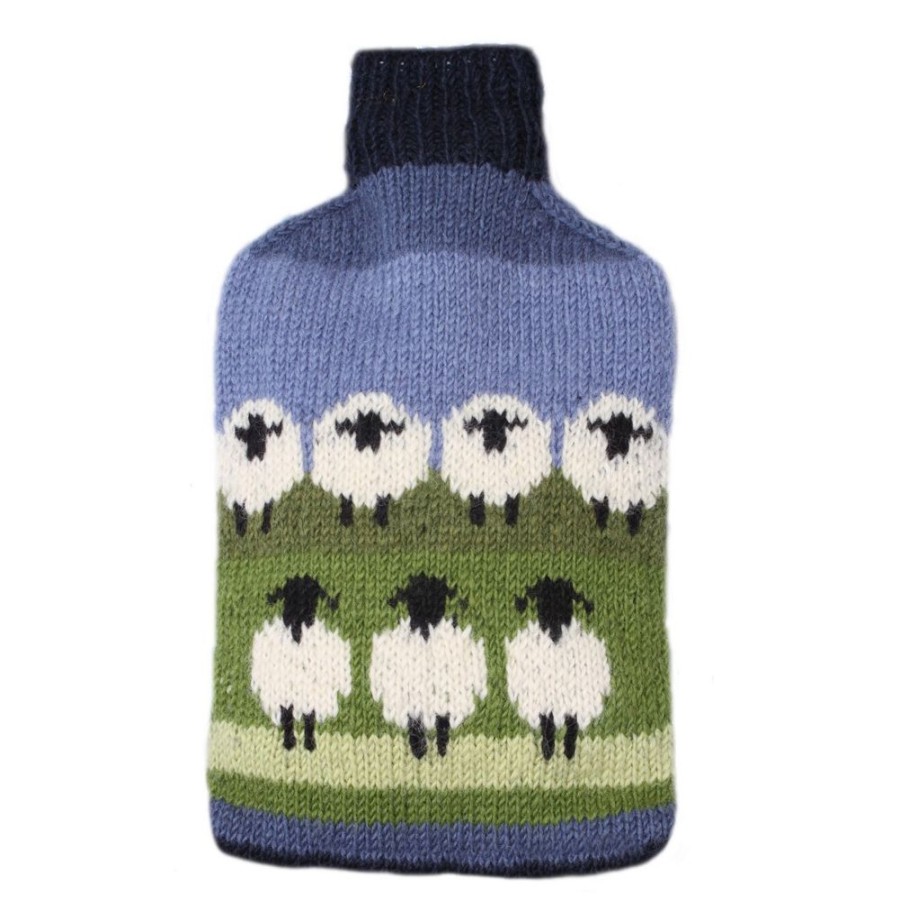 Pachamama Cushions & Hot Water Bottles | Flock Of Sheep Hot Water Bottle Cover & Bottle