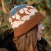 Lambland Hats, Scarves & Earmuffs | Hand Knitted Deer Pattern Bobble Hat