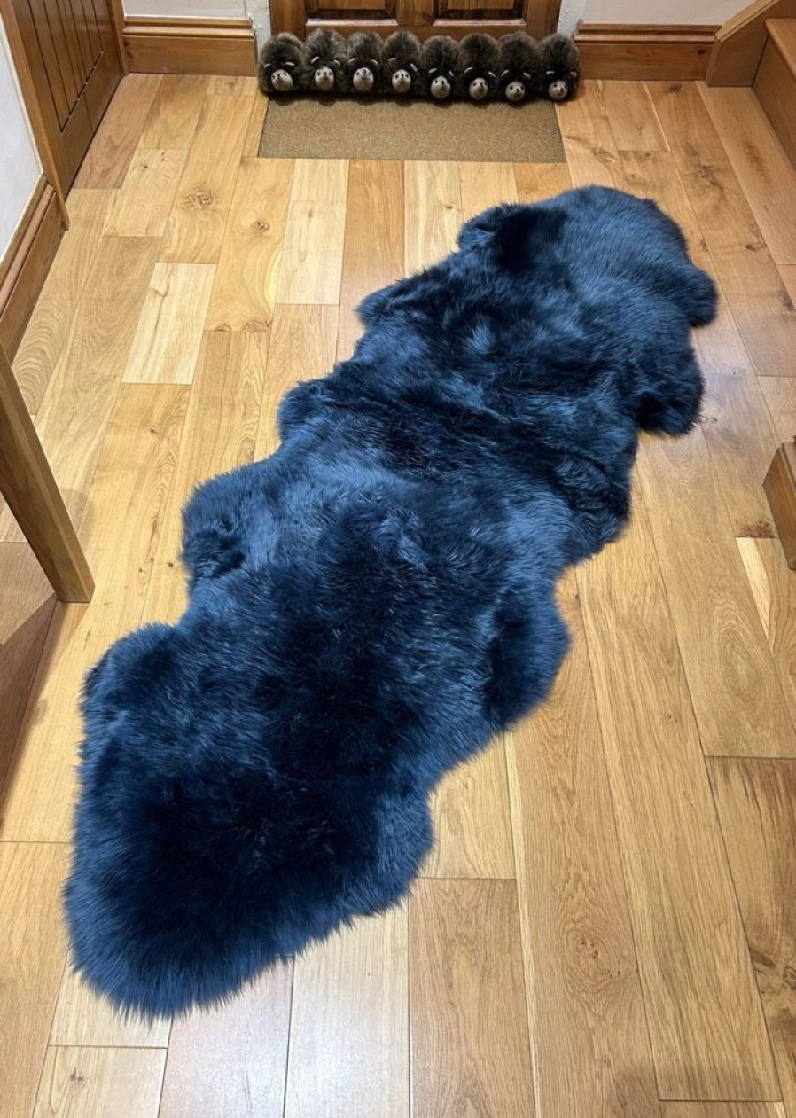 Lambland Eco Tanned Sheepskins | Eco Tanned Luxury Navy Double Sheepskin