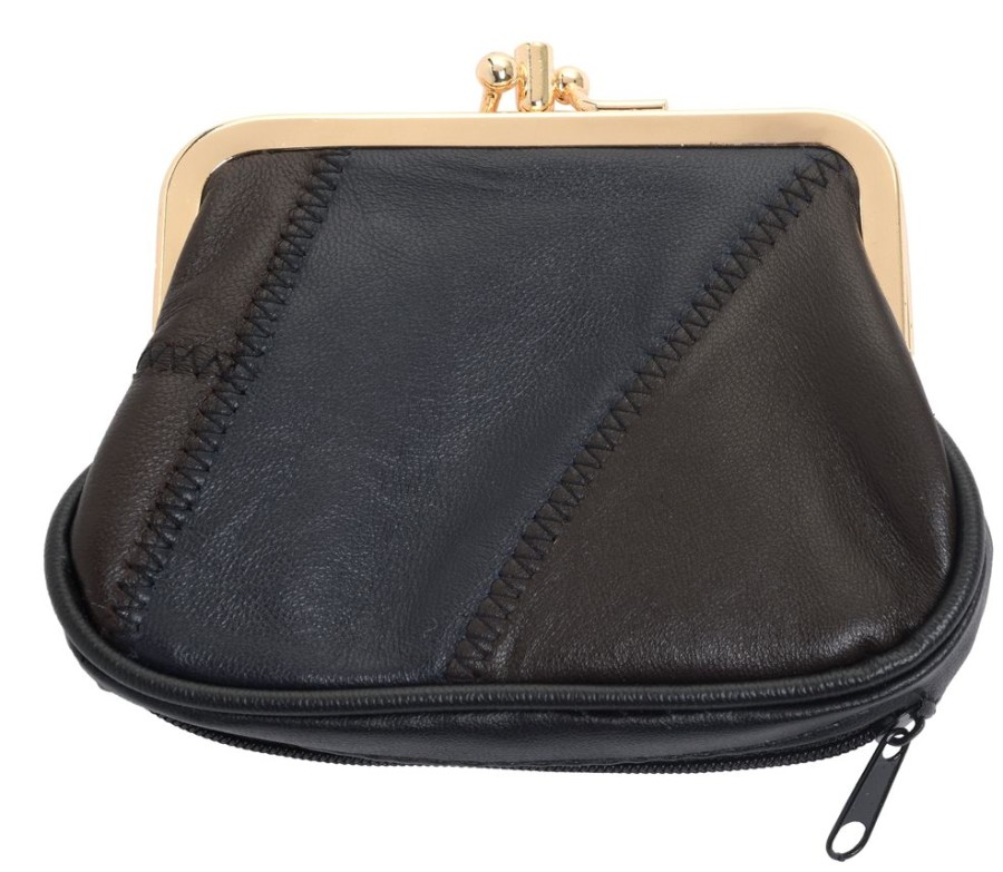 Lorenz Purses | Super Soft Patchwork Leather Dual Opening Pouch