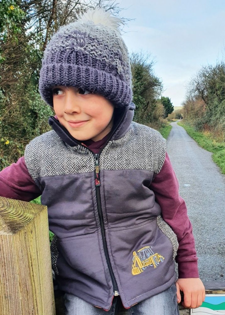 Lambland Kids Fleeces & Bodywarmers | Two Tone Embroidered Digger Gilet