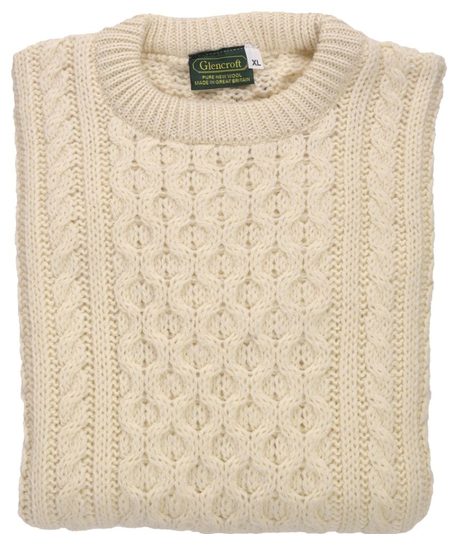 Glencroft Coats, Jackets & Jumpers | Unisex 100% Wool Aran Jumper