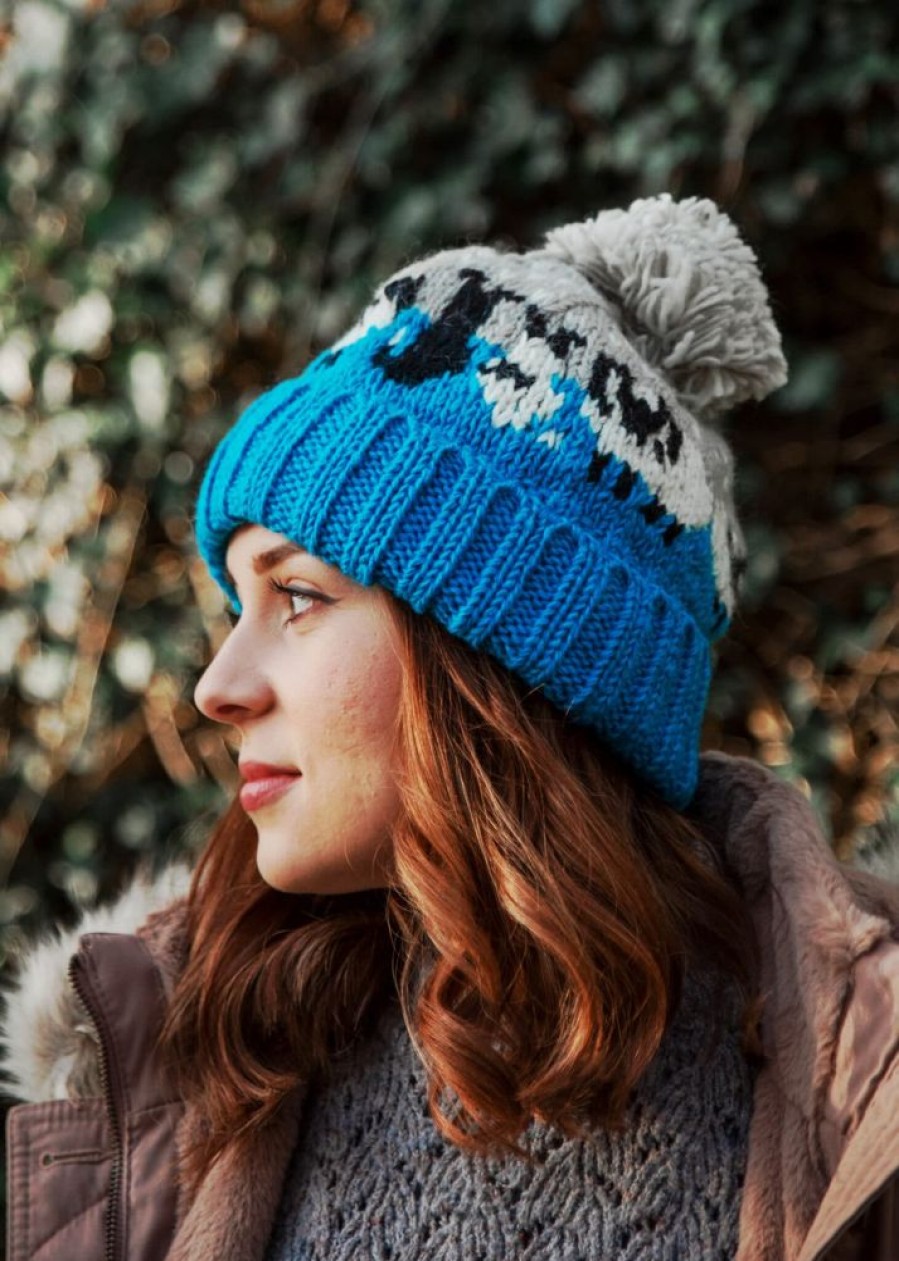 From The Source Hats, Scarves & Earmuffs | Hand Knitted Woolen Sheep & Sheepdog Bobble Hat