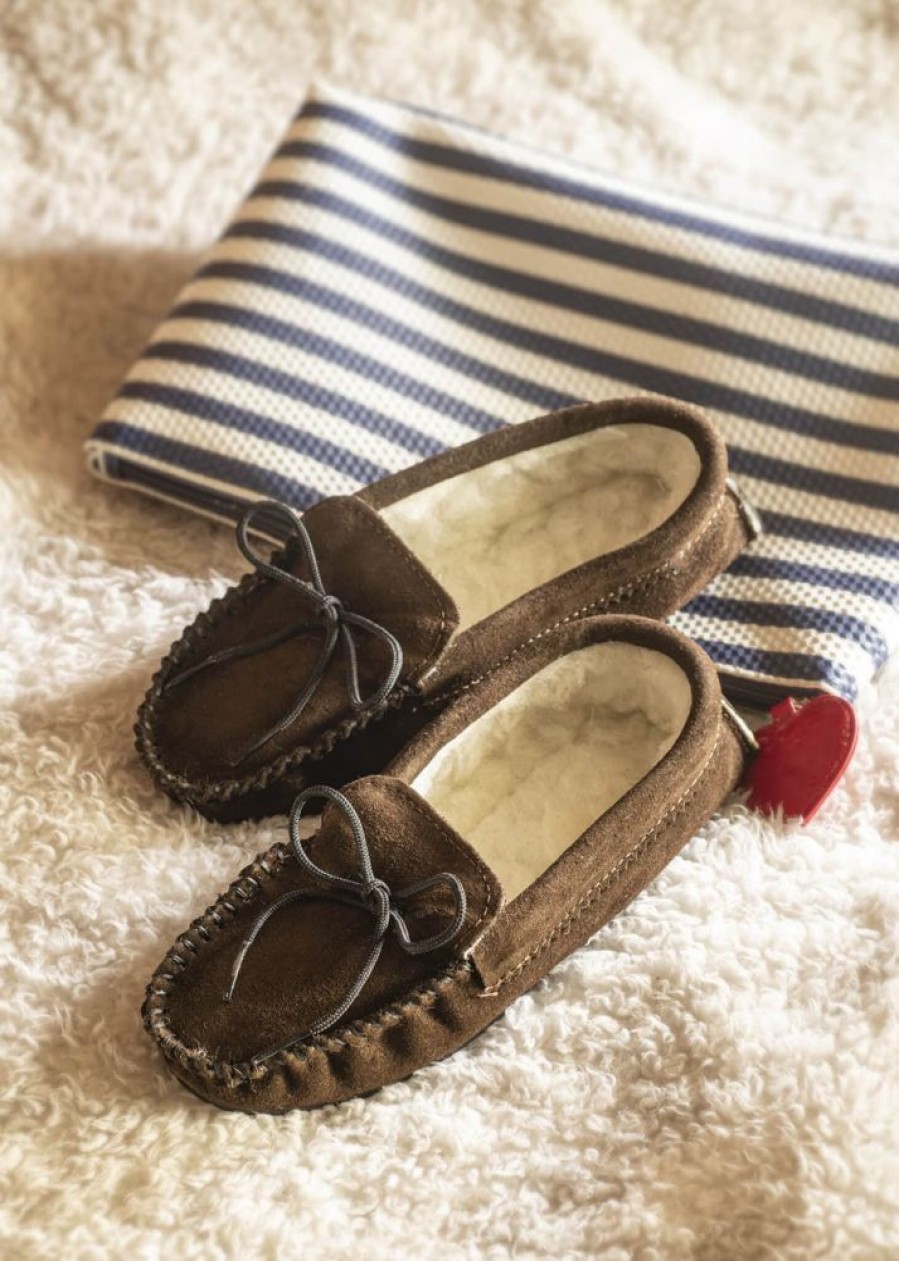 Lambland British Made Footwear | Men'S Suede Moccasin Slippers With Hard Wearing Sole