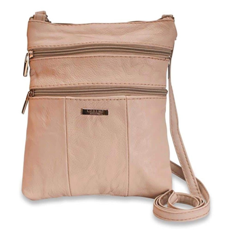 Lorenz Handbags | Small Multi Zip Cross Body Bag