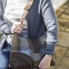 Barrhead Leather Handbags | Hand Crafted Deer Skin And Tweed Laced Flap Cartridge Bag