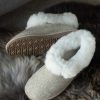 Glencroft Ladies Sheepskin Slippers | Ladies Sheepskin And Tweed Bootee Slippers With Eva Sole