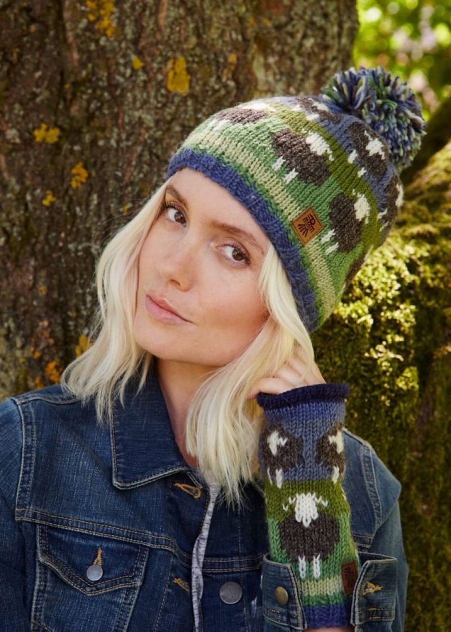 Pachamama Hats, Scarves & Earmuffs | Hand Knitted Herdwick Sheep Bobble Hat