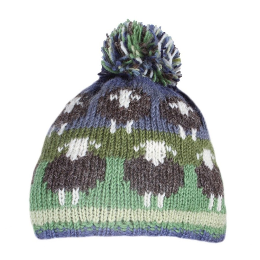 Pachamama Hats, Scarves & Earmuffs | Hand Knitted Herdwick Sheep Bobble Hat