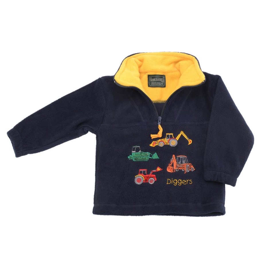 Lambland Kids Fleeces & Bodywarmers | Kids' Digger Navy Fleece Sweater