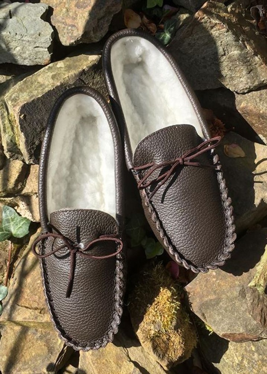 Lambland British Made Footwear | Men'S Premium Wool Lined Leather Moccasins