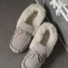 Lambland Ladies Moccasin Slippers | Ladies Wool Lined Suede Sole Moccasin Slippers