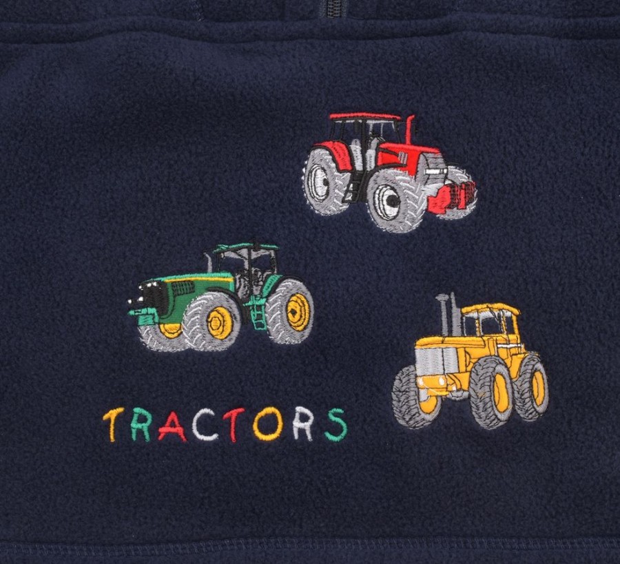 Lambland Kids Fleeces & Bodywarmers | Kids' Tractor Navy Fleece Sweater