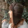 Lambland Hats, Scarves & Earmuffs | Luxury Leather And Sheepskin Tie Back Trapper Hat