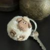 Lambland Keyrings & Gift Ideas | A Pair Of Hand Crafted Fluffy Pom Pom Sheep Keyrings