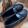 Lambland British Made Footwear | Men'S Leather Moccasin Slippers With Sheepskin Lining