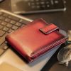 Primehide Wallets | Men'S Premium Classic Leather Men'S Tab Wallet Burgundy