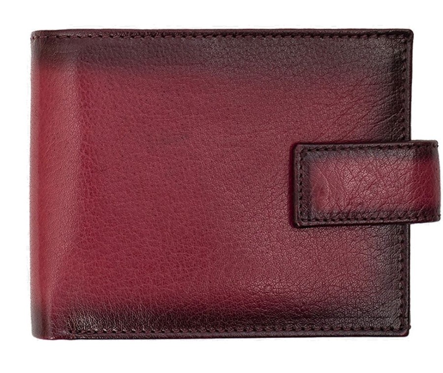 Primehide Wallets | Men'S Premium Classic Leather Men'S Tab Wallet Burgundy