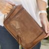 Ashwood Leather Company Toiletry Bags | Luxury Leather Zip Round Hanging Toiletry Bag