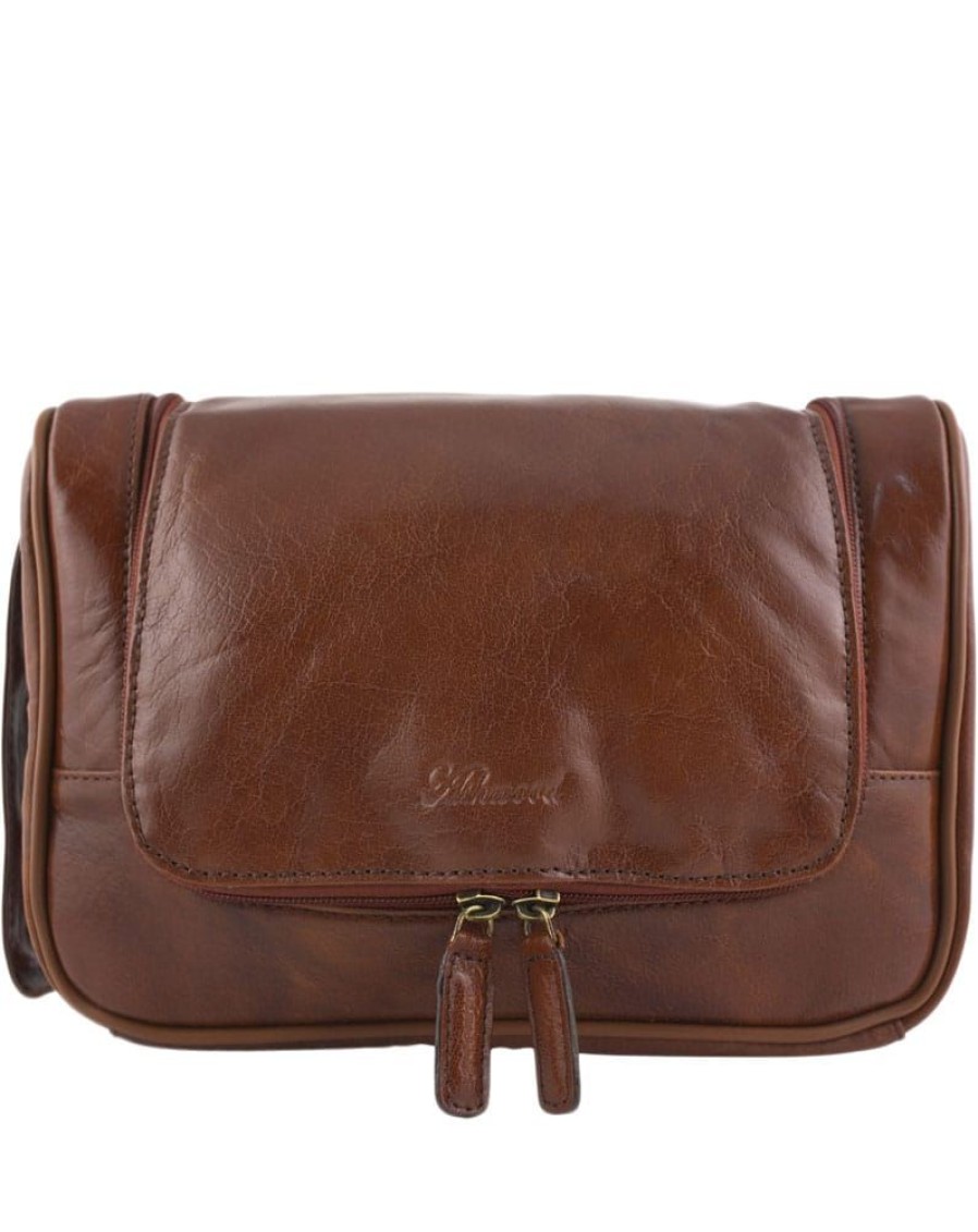 Ashwood Leather Company Toiletry Bags | Luxury Leather Zip Round Hanging Toiletry Bag