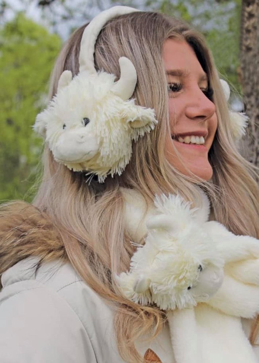 Jomanda Hats, Gloves & Mittens | Super Soft Cream Highland Cow Earmuffs