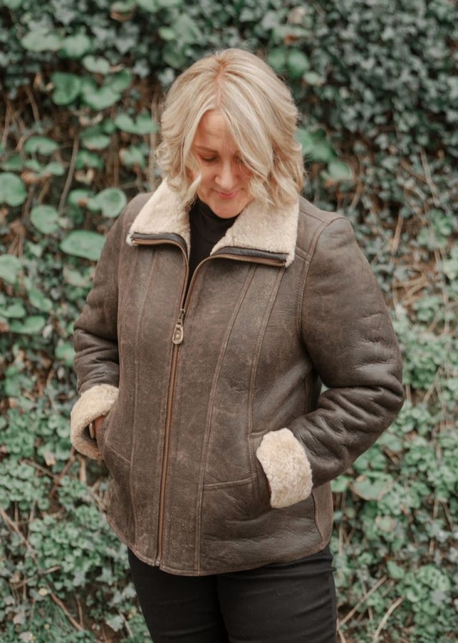 Lambland Coats, Jackets & Jumpers | Ladies Luxury Sheepskin Aviator Zip Jacket