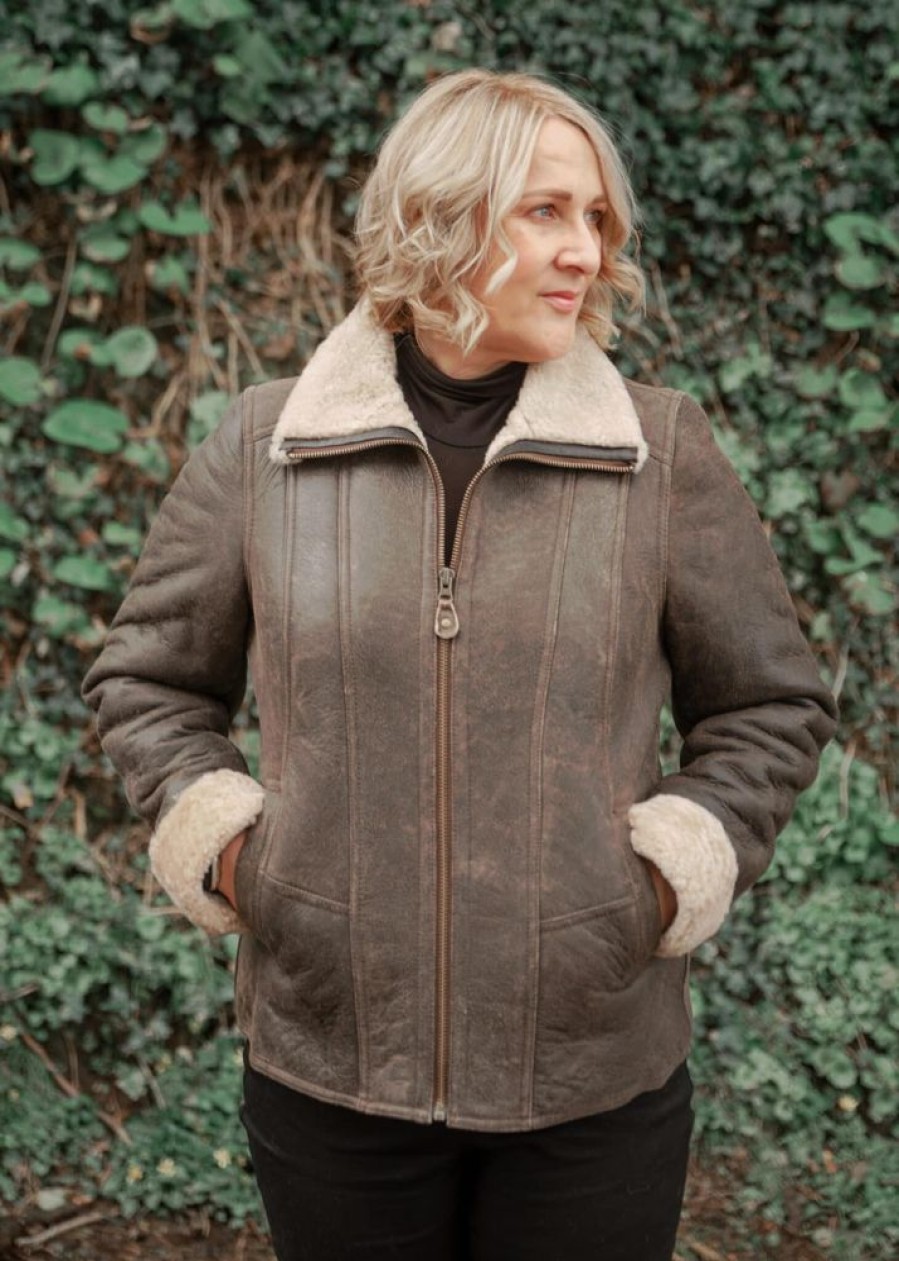 Lambland Coats, Jackets & Jumpers | Ladies Luxury Sheepskin Aviator Zip Jacket