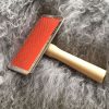 Lambland Care And Cleaning Products | Sheepskin Rug Slicker Brush With Wooden Handle