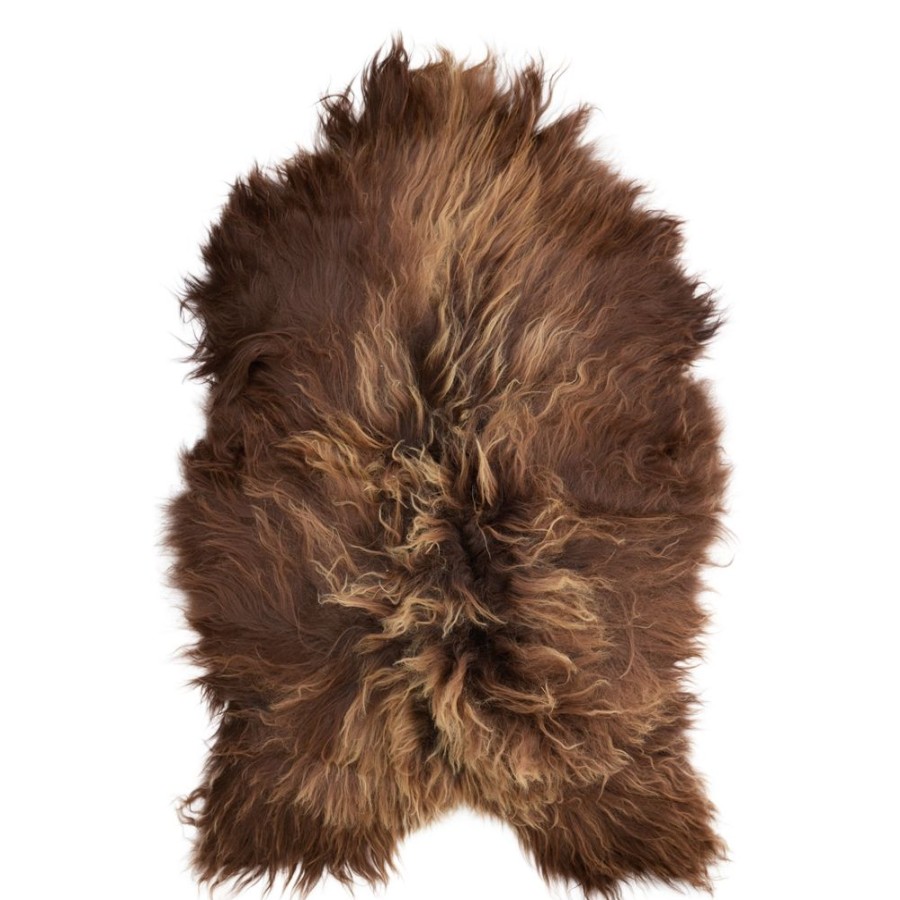 Lambland Eco Tanned Sheepskins | Eco Tanned Long Wool Rusty Brown Icelandic Sheepskin