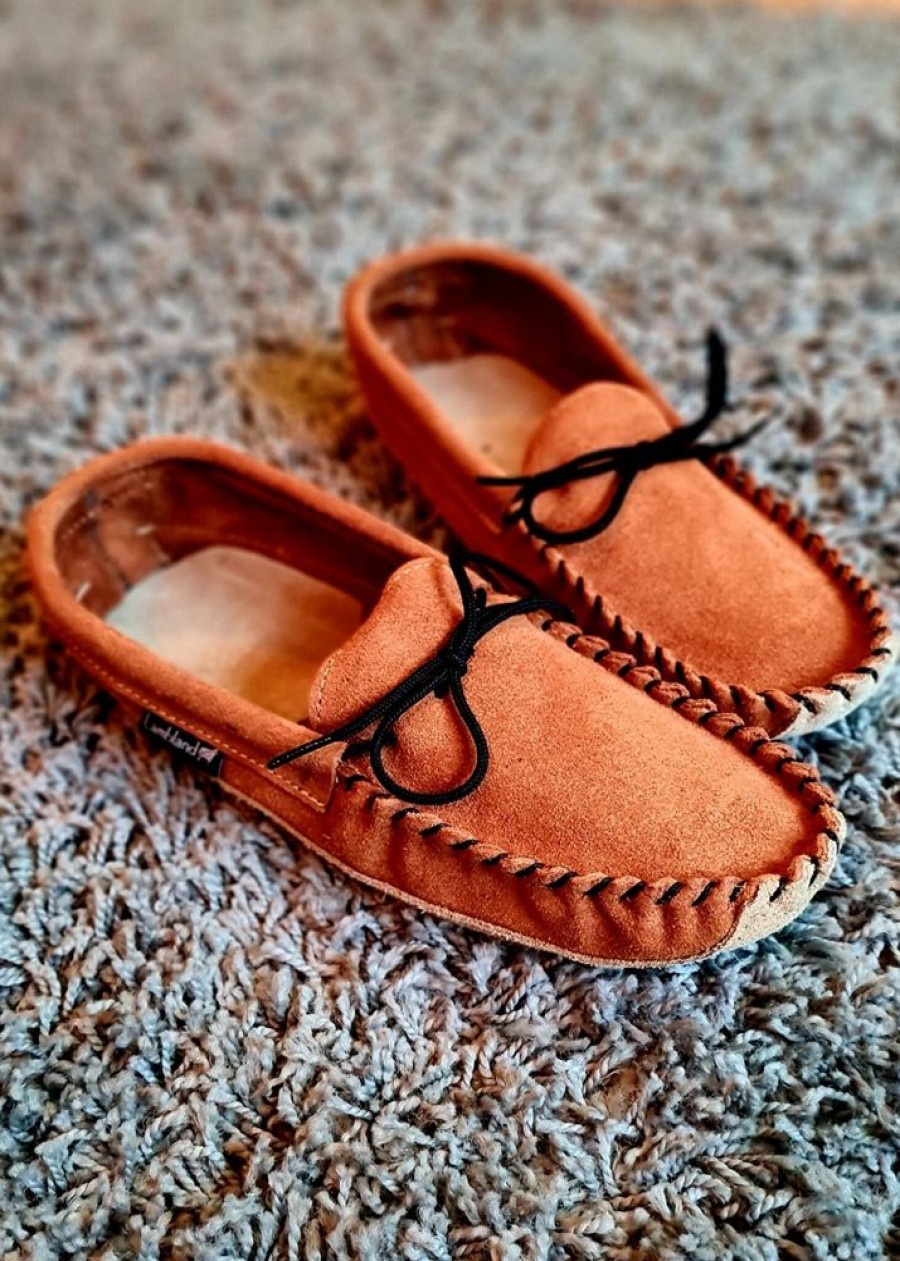 Lambland British Made Footwear | Men'S Genuine Suede Earthing Moccasin Slippers