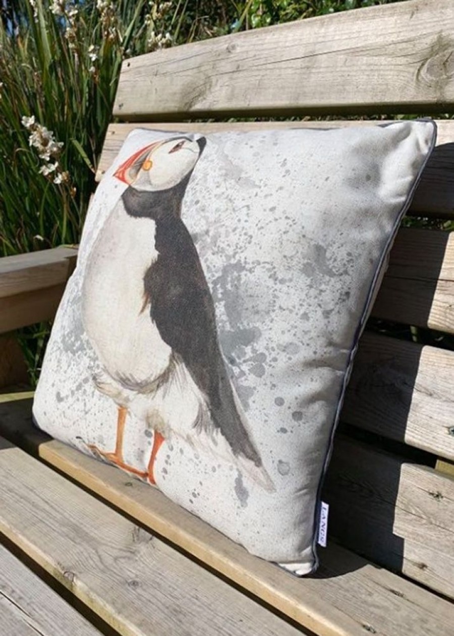 Langs Cushions & Soft Furnishings | Puffin Splatter Cushion