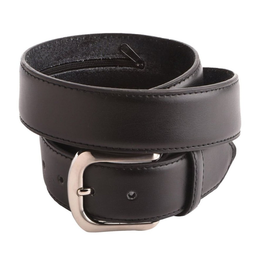 Milano Leather Belts | Men'S 40Mm Leather Backed Belt With Hidden Zip